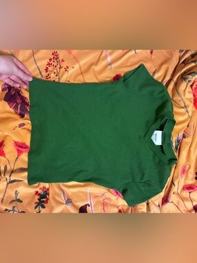 Reformation Green Short-Sleeve Knit Top CROP TOP - Women's